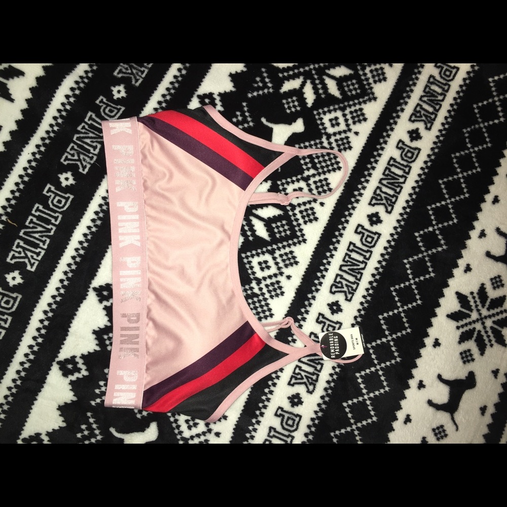 Pink sports bra